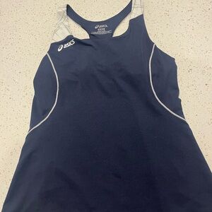 ASICS Women's Dark Blue and Gray Tank Top